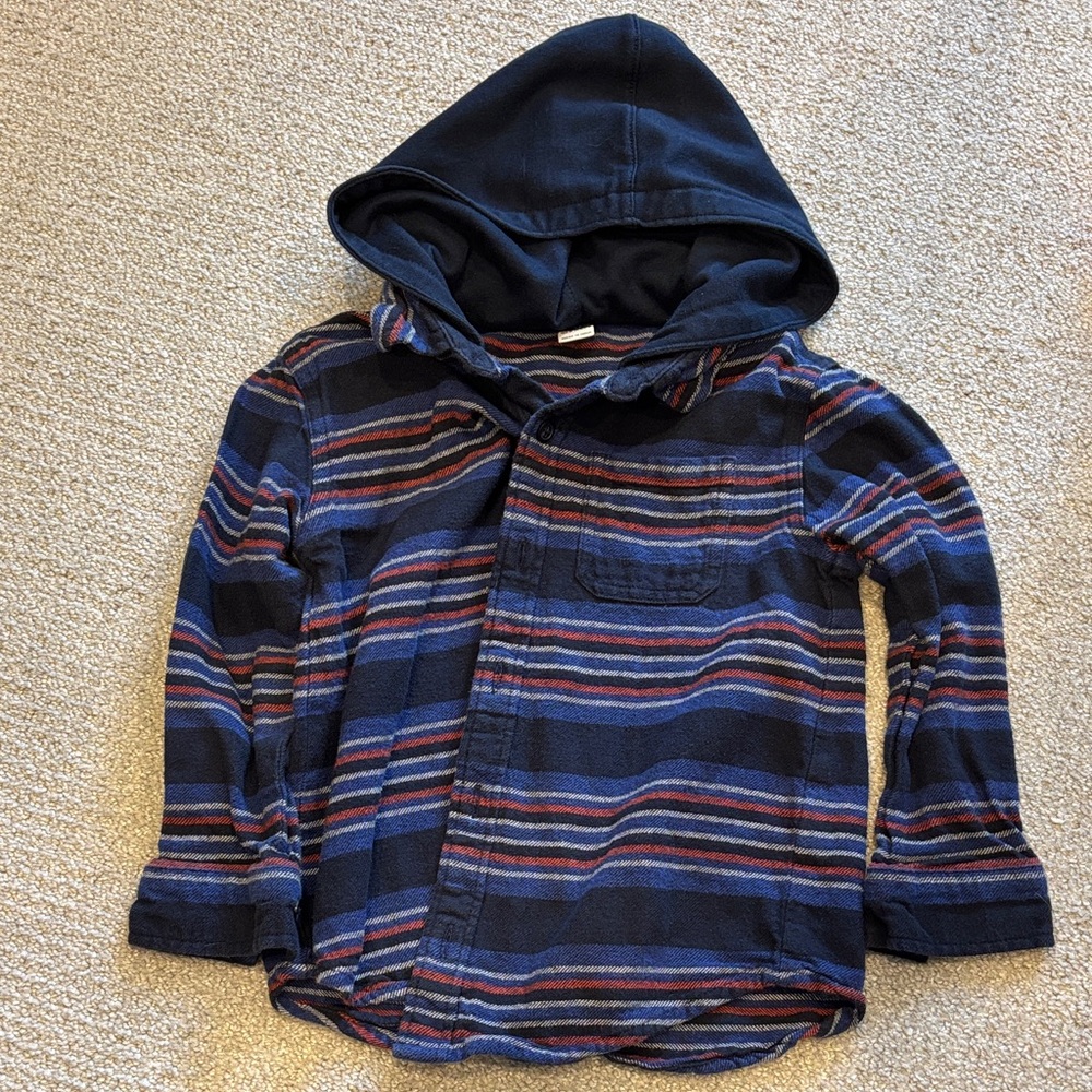 Old Navy Kids Striped Hooded Flannel
